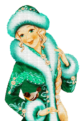 Winter snow maiden woman - Ingyenes animált GIF