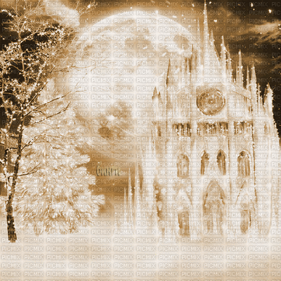 Y.A.M._Fantasy Winter background sepia - Gratis animeret GIF