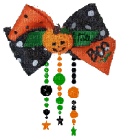 cute animated halloween bow orange black green - Gratis geanimeerde GIF