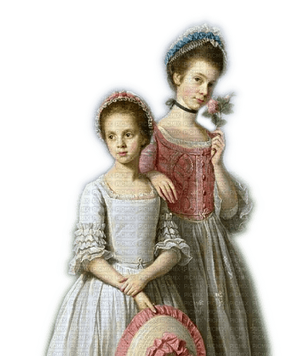 Rena Vintage Childs Kinder Sisters Geschwister - png ฟรี