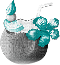 soave deco summer tropical flowers fruit cocktail - kostenlos png