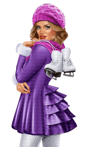 loly33 femme hiver patinage - бесплатно png