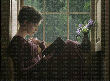 Female in window - Ingyenes animált GIF