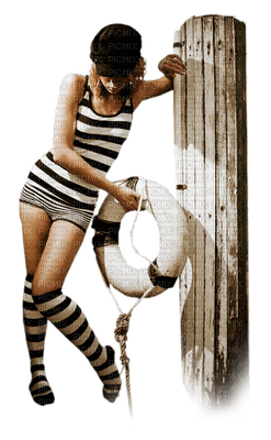 Kaz_Creations Woman Femme With Hat Beachwear - Free PNG