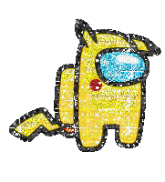 Amogus glitter Pokémon Pikachu meme - Gratis geanimeerde GIF