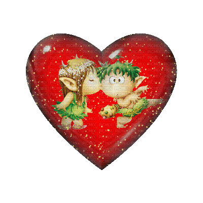 COEUR ROUGE PAILLETE DECO ELFES - Free animated GIF