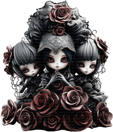 ♡§m3§♡ gothic red rose doll cute - δωρεάν png