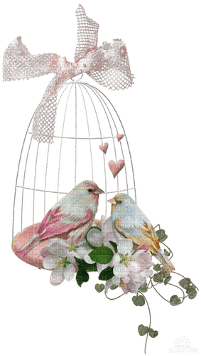 kikkapink deco scrap bird cage vintage pink - gratis png