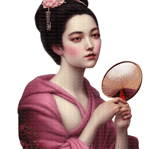 kikkapink pink geisha oriental woman - zadarmo png