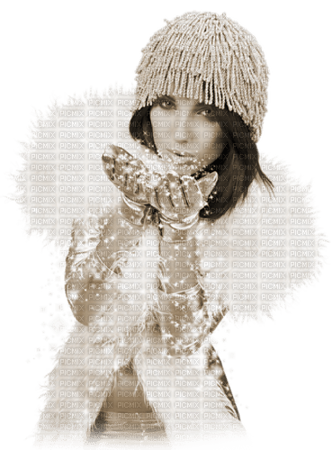 kikkapink winter woman sepia - бесплатно png