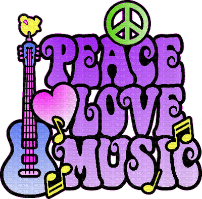 Peace Love Music - gratis png