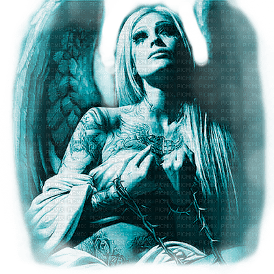 Y.A.M._Gothic fantasy angel blue - zadarmo png