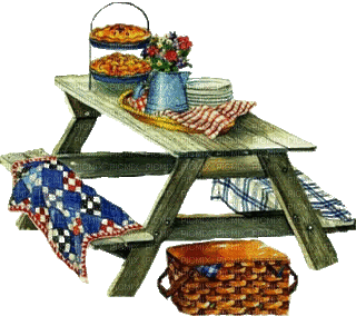table picnic - GIF animasi gratis