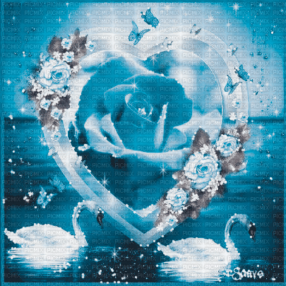 soave background animated heart flowers valentine - Бесплатный анимированный гифка