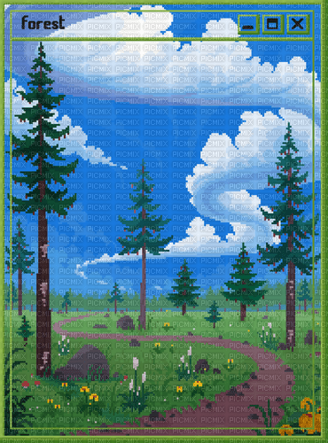 forest pixel art - zdarma png