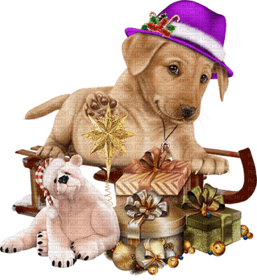 Kaz_Creations Christmas Dog Pup Dogs Colours - δωρεάν png