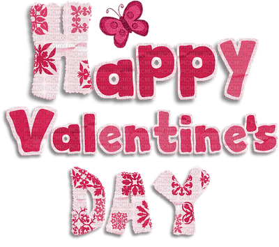 HAPPY VALENTINES DAY TEXT RED - png gratis