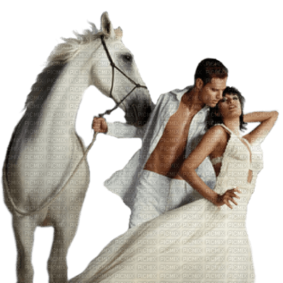 pareja  i caballo vintage dubravka4 - darmowe png