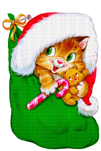 kikkapink vintage deco christmas png cat - δωρεάν png
