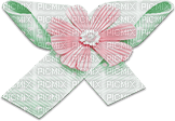 soave deco bow flowers scrap pastel pink green - Free PNG