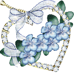 Blue Flower and Heart Pendant Glitter - Ilmainen animoitu GIF