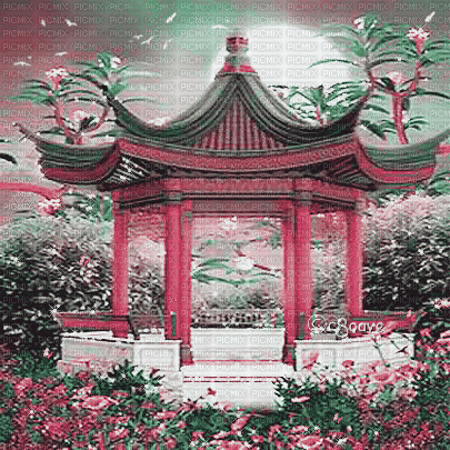 soave background animated garden  pink green - Bezmaksas animēts GIF