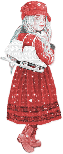 soave girl children skating ice winter - 免费PNG