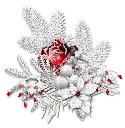 Christmas.Winter.Cluster.White.Red - безплатен png