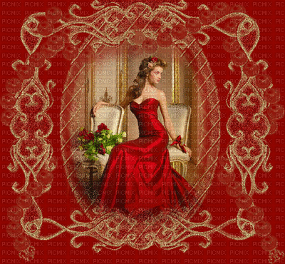 femme en rouge - Δωρεάν κινούμενο GIF