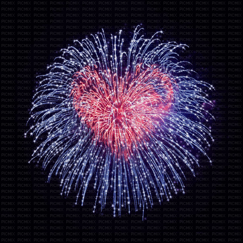 Rena Glitter Firework Feuerwerk Herz - Gratis geanimeerde GIF