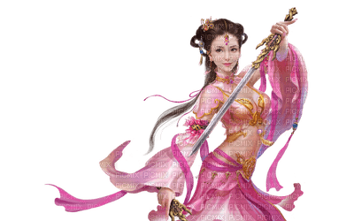 oriental warrior woman - PNG gratuit
