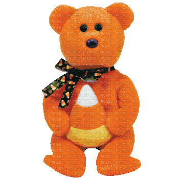beanie baby Treator black and orange teddy bear - Free PNG