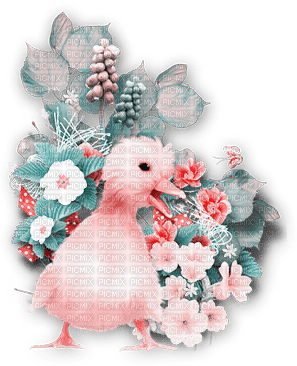 soave deco easter spring flowers chick pink teal - ilmainen png