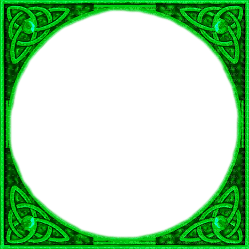 Celtic.Irish.Knot.Frame.Green - By KittyKatLuv65 - 免费PNG