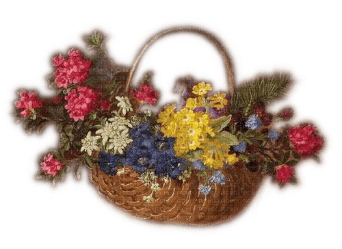 Rena Blumenkorb vintage Flowers - zadarmo png