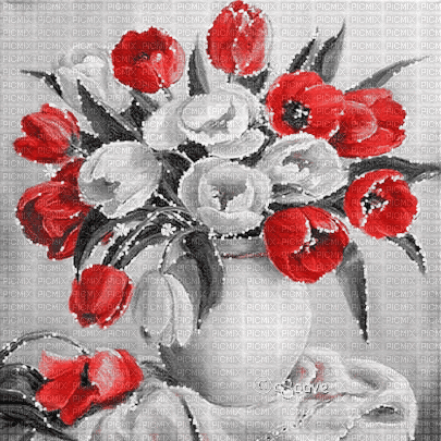 soave background animated vintage flowers vase - Besplatni animirani GIF