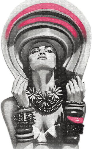soave woman summer hat fashion black white pink - безплатен png