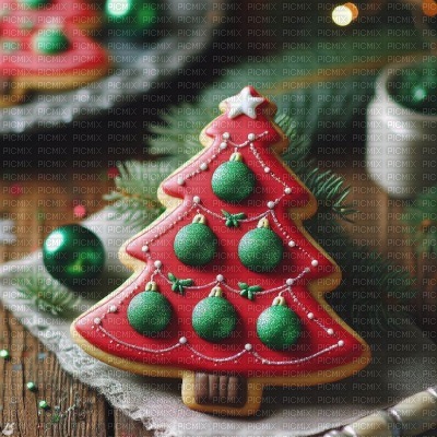 Red Christmas Tree Cookie - бесплатно png
