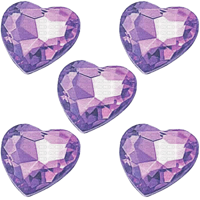 Kaz_Creations Purple Gem Hearts - PNG gratuit