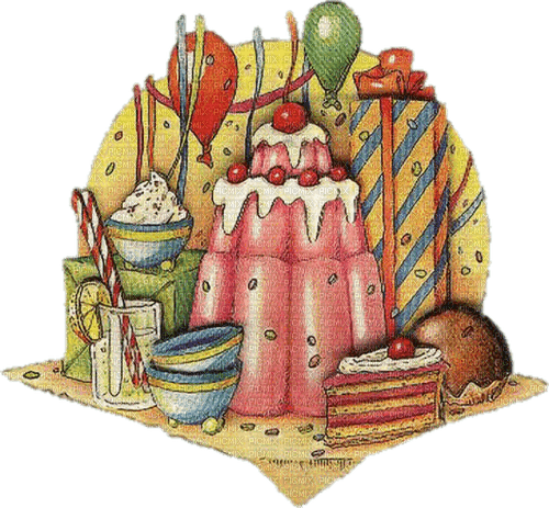 kikkapink deco scrap birthday cake vintage - zadarmo png