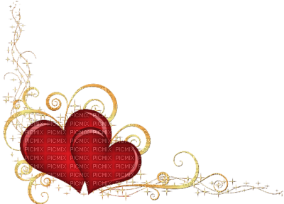 Ladybird - CORNER DECORATION red hearts - Free PNG