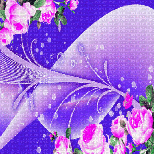 VE/ BG/animated.fantasy.flowers.blue.idca - Gratis geanimeerde GIF