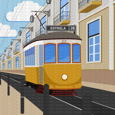 street car, tram, trolly bp - GIF animé gratuit