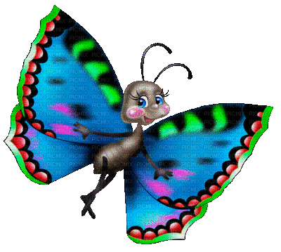 красочная бабочка - Nemokamas animacinis gif