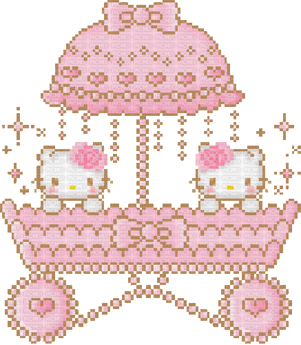 Hello Kitty Carriage (Unknown Credits) - Gratis geanimeerde GIF