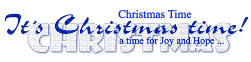 Christmas Time.Text.Blue.White - gratis png