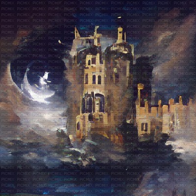 Fantasy Castle at Night - png ฟรี