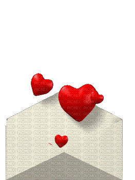 Envelope And Hearts - GIF เคลื่อนไหวฟรี