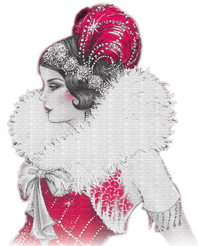 soave woman christmas winter art deco vintage - δωρεάν png