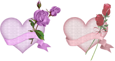 Kaz_Creations  Deco Hearts Love Flowers - ilmainen png